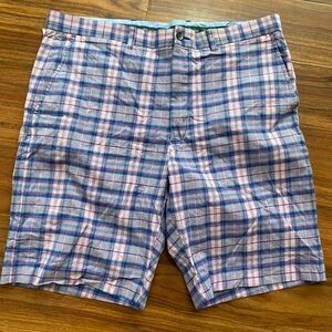 Bobby Jones Plaid Men's Shorts - Blue and Pink